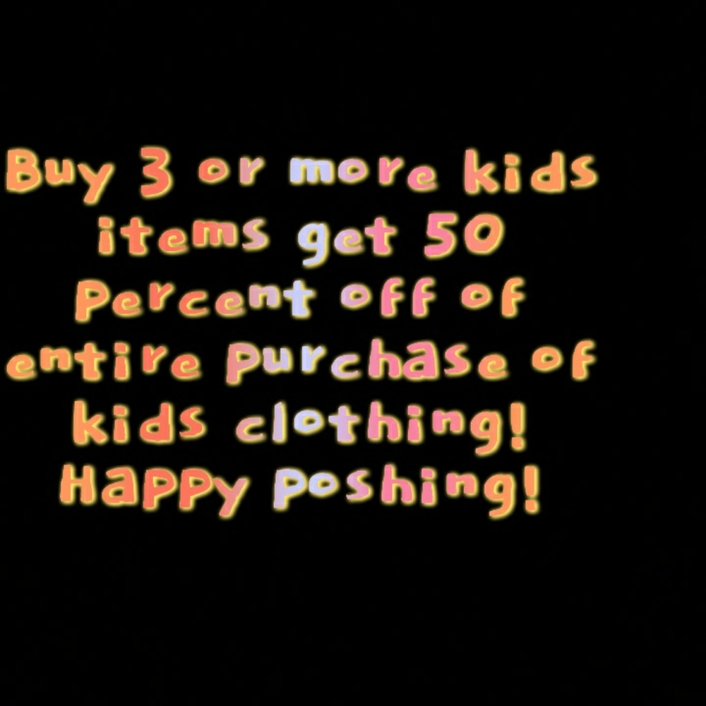 Buy 3 or more kids items get 50 percent off